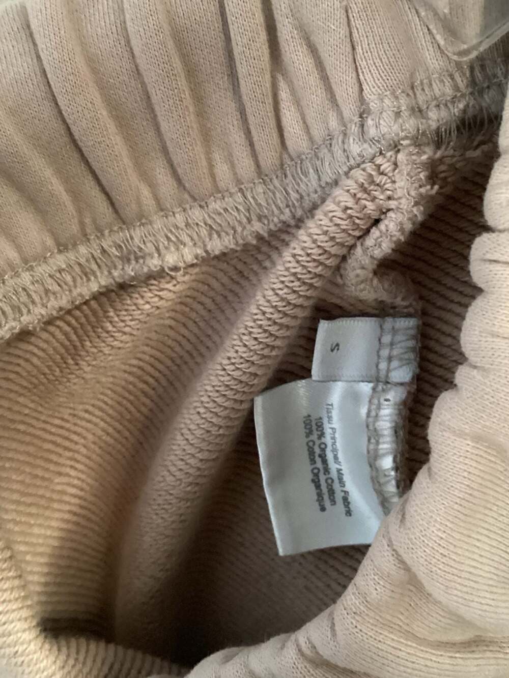 Verie Organic Cotton Jogger Sweatpants in Sand Size S - Picture 3 of 4